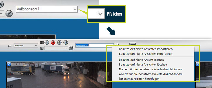 Individuelle Live-Ansichten in der CargoVIS-Videoüberwachungssoftware anlegen und verwalten