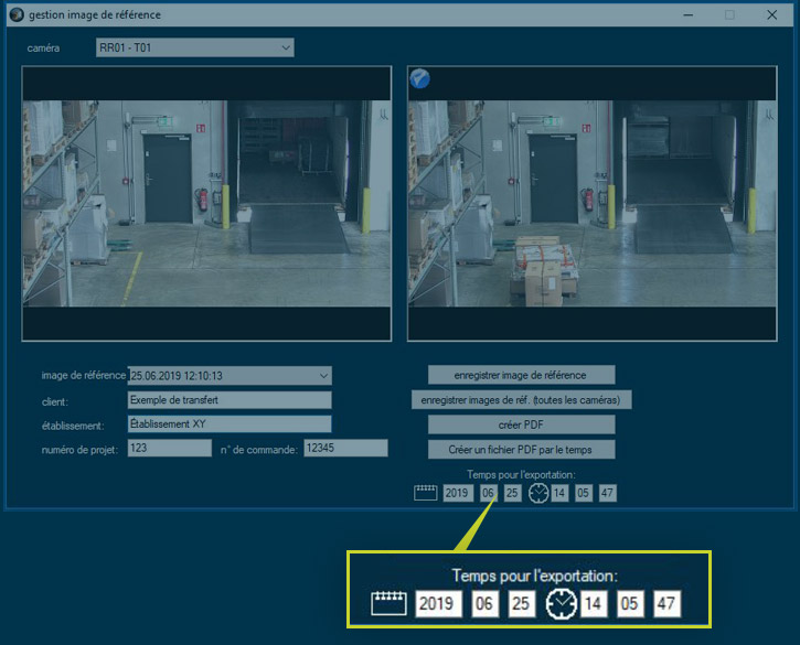 Recherche de paquets dans CargoVIS et ParcelVIS: Comparaison des images de caméra actuelles
