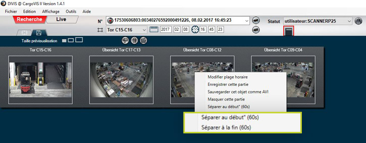 Videomanagement-Software Logistik DIVIS