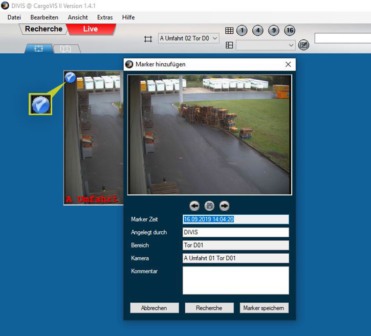 Marker setzen in CargoVIS und ParcelVIS Software | DIVIS