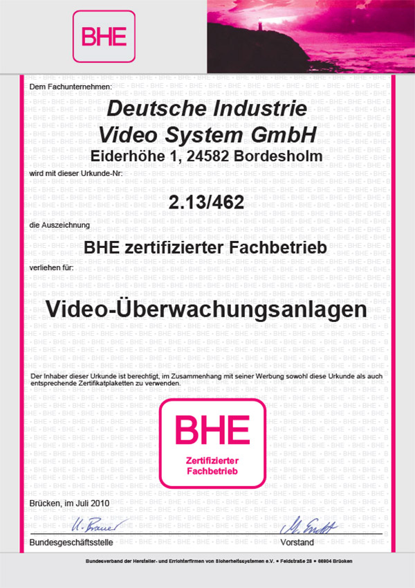 BHE-Zertifikat
