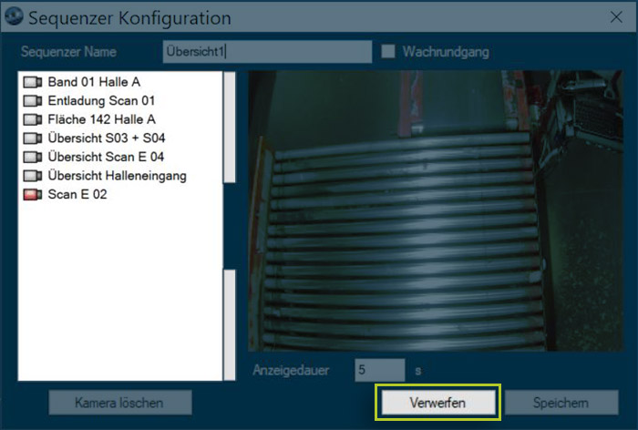 Sequenzer-Konfiguration | DIVIS Videomanagementsoftware