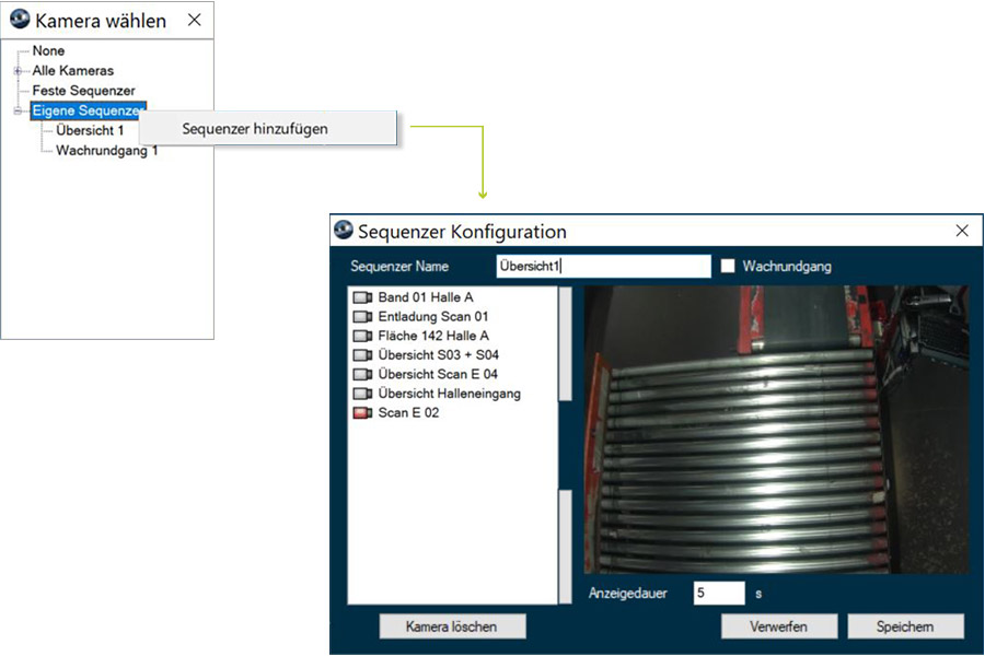 Sequenzer-Konfiguration | DIVIS Videomanagementsoftware