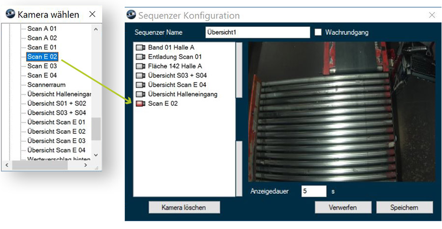 Sequenzer-Konfiguration | DIVIS Videomanagementsoftware