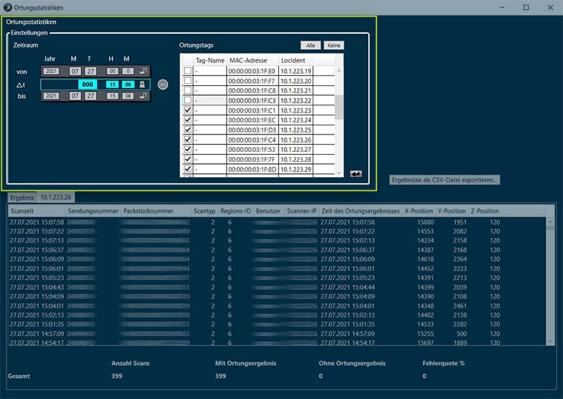 Software Release Notes V 1.7.1.0 | Ortungsstatistiken