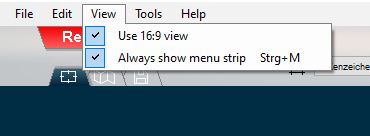 Hide and show menu strip via shortcut for more display space