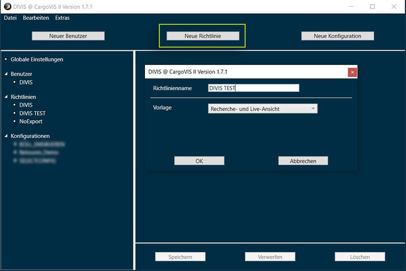 CargoVIS & ParcelVIS Software | Richtlinie