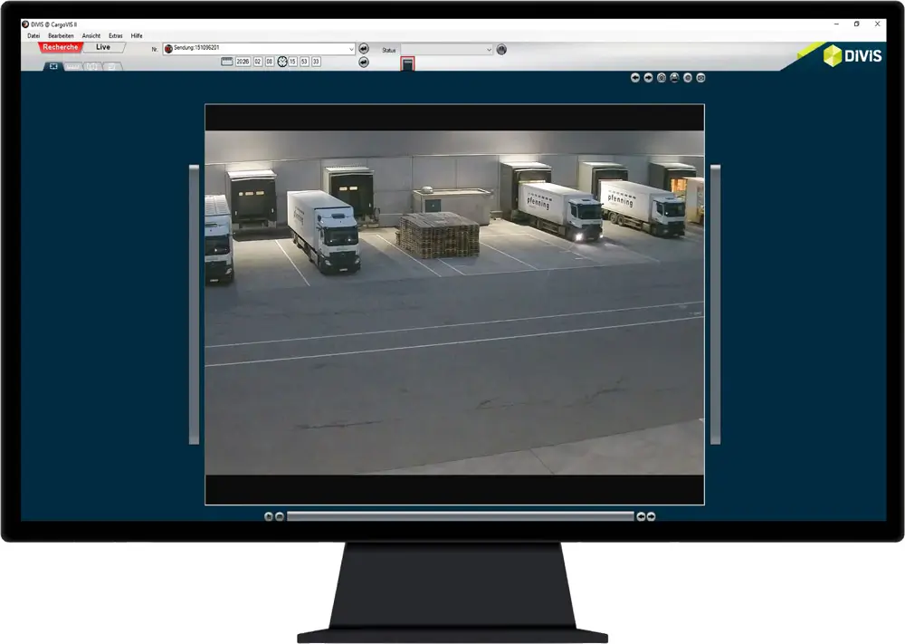 Monitor mit CargoVIS Software Hofansicht bei Spedition pfenning